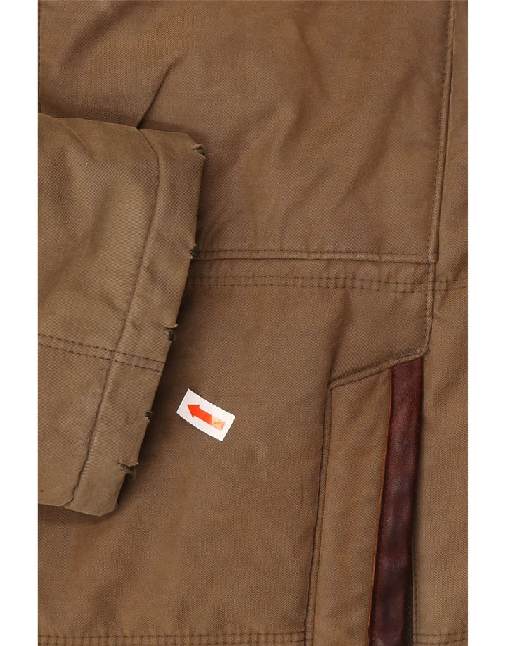 TIMBERLAND Mens Padded Jacket UK 36 Small Brown Cotton