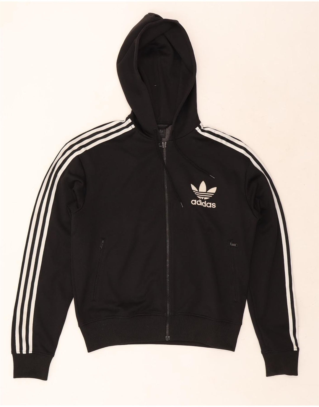 Adidas - Sudadera con capucha para hombre, talla grande, poliéster negro