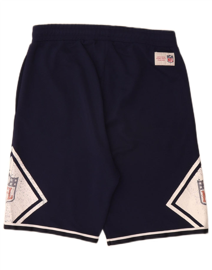 Pantalones cortos deportivos con gráficos de la NFL para hombre, color azul marino medio, bloques de color