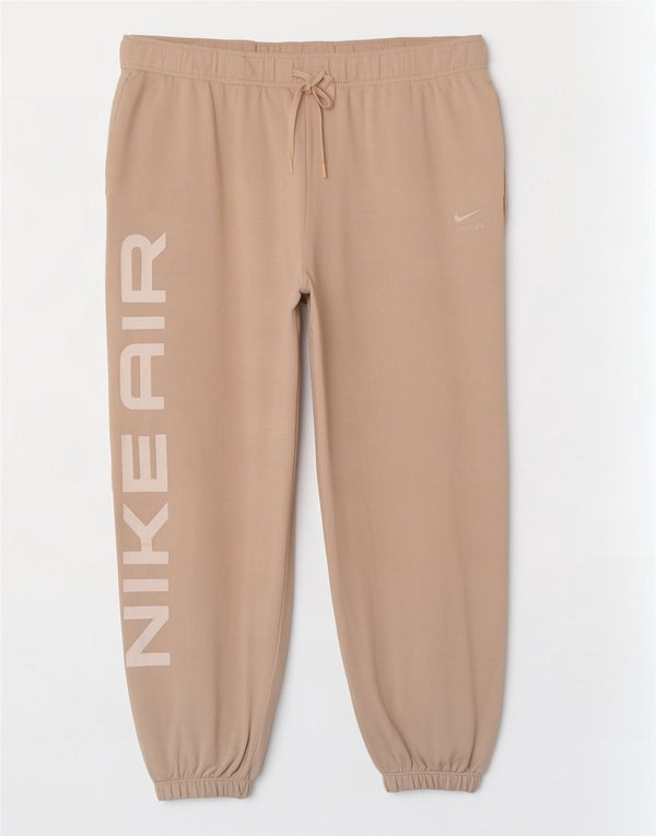 Nike Mujer Graphic Chándal Pantalones Joggers UK 40 XL Algodón Beige