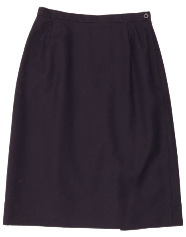 Windsmoor Falda midi para mujer UK 14 Medium W27 Azul marino Lana nueva