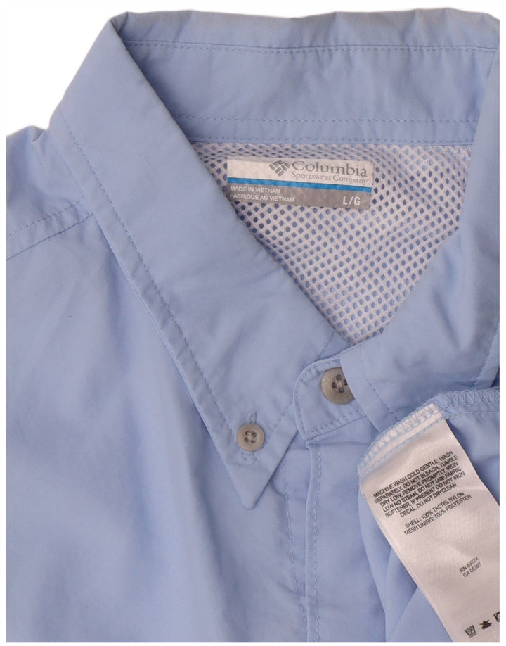 Camisa Columbia Para Hombre Nylon Azul Grande