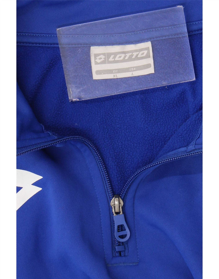 Lotto - Sudadera con cuello y cremallera para hombre, color azul