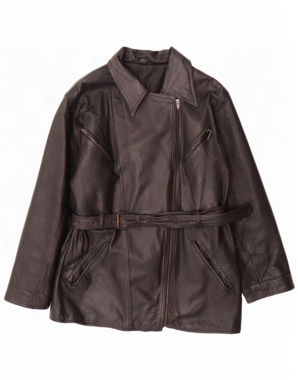 Canda - Chaqueta motera de piel para mujer de C&A, talla 40, talla M, color negro