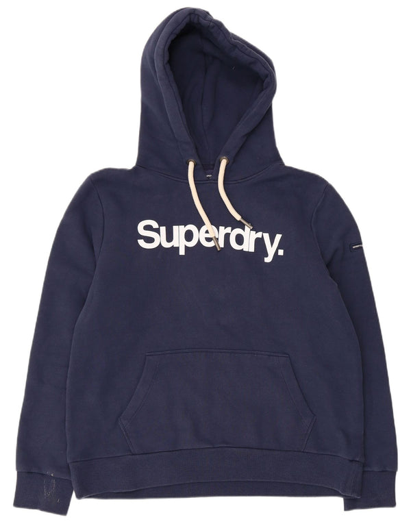 SUPERDRY Jersey con capucha gráfica para mujer UK 46 Large Algodón azul marino