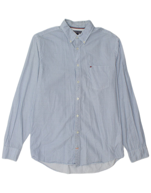 TOMMY HILFIGER Camisa Regular Fit De Algodón Con Motivos Azul Medio