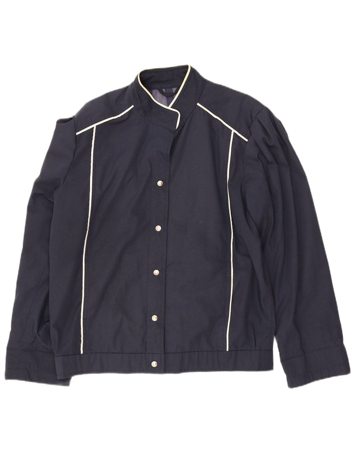 Vintage mujer bombardero chaqueta Reino Unido 16 grande azul marino