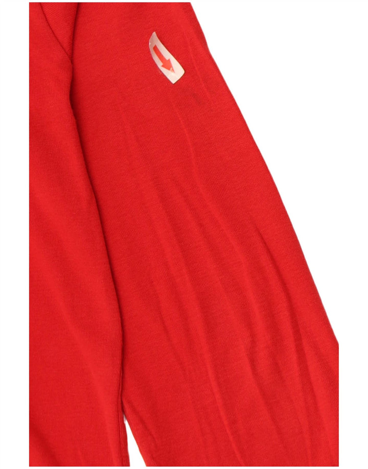 Benetton Top Corto Mujer Manga Larga ES 44 Mediano Rojo