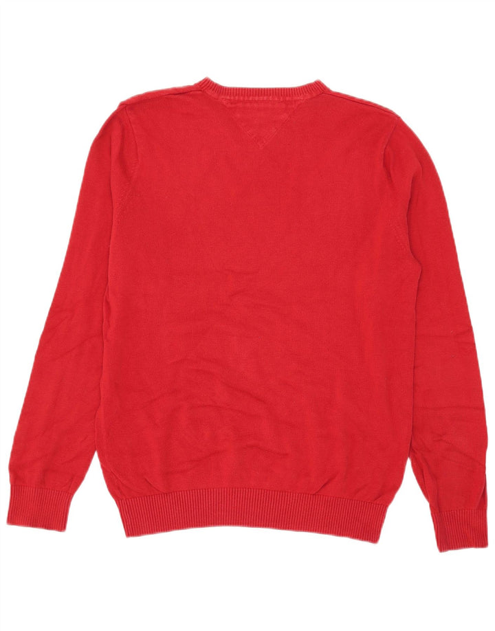 Tommy Hilfiger Jersey con cuello en V para hombre pequeño de algodón rojo
