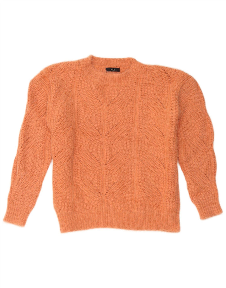 M&Co Suéter tipo jersey de cuello redondo de gran tamaño para mujer Reino Unido 10 Pequeño Acrílico naranja