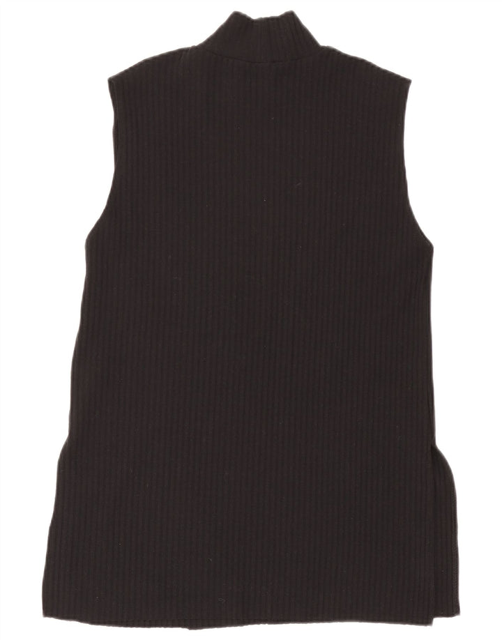 Zara Mujer Chaleco Tank Top UK 12 Medium Negro Poliéster