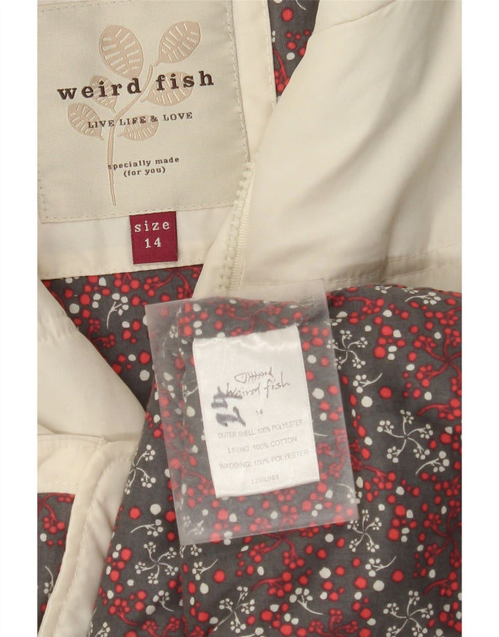 WEIRD FISH Chaleco acolchado para mujer UK 44 Medio Blanco Roto Poliéster
