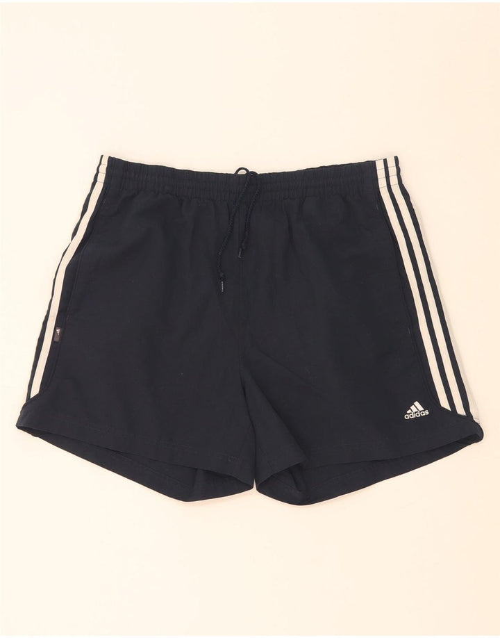 Adidas - Pantalones cortos deportivos para hombre, talla grande, poliéster, color azul marino