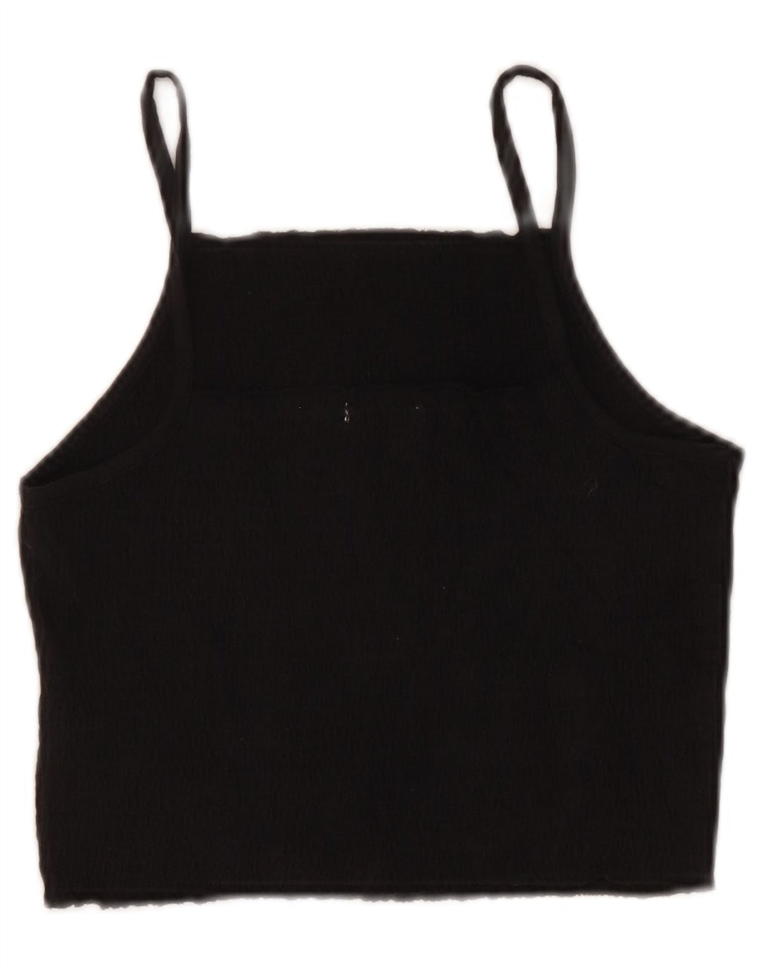 Zara Mujer Crop Cami Top UK 40 Mediano Algodón Negro