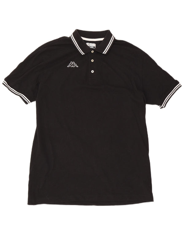 Kappa Polo Hombre 3XL Algodón A Rayas Negro