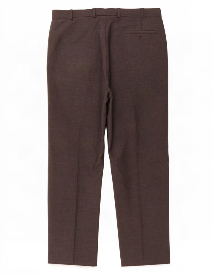 Marks & Spencer Pantalón de traje con pinzas para hombre W36 L29 Poliéster gris