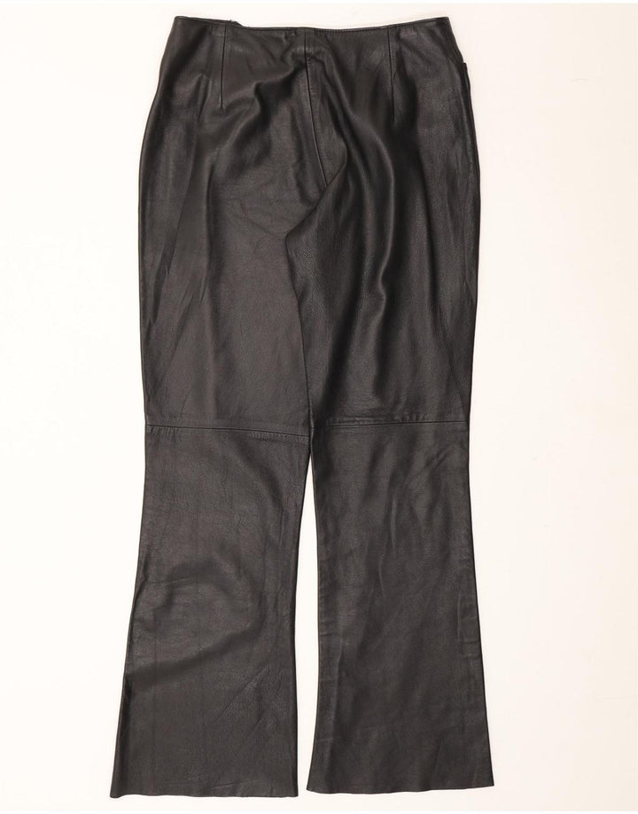 VINTAGE Womens Bootcut Leather Trousers W30 L31 Black Vintage Vintage and Second-Hand Vintage from Messina Hembry 
