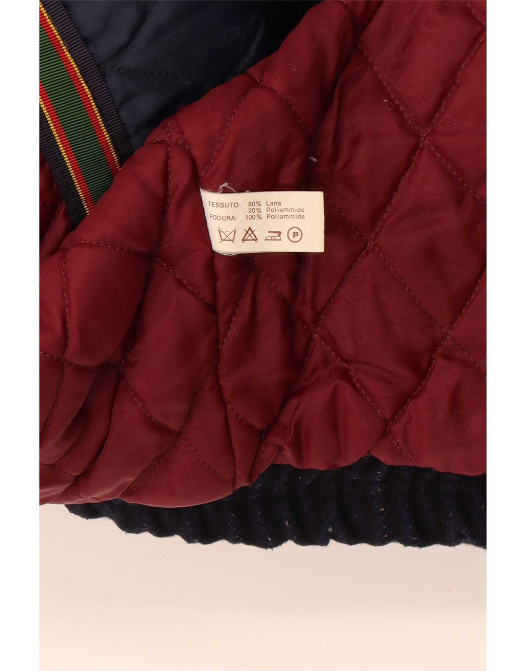 Vintage hombres bomber chaqueta Reino Unido 42 XL lana azul marino