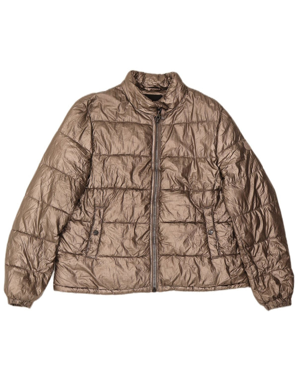 Massimo Dutti Chaqueta Acolchada Mujer UK 44 Mediana Oro Poliéster