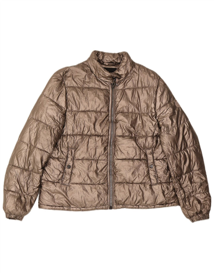 Massimo Dutti Chaqueta Acolchada Mujer UK 44 Mediana Oro Poliéster
