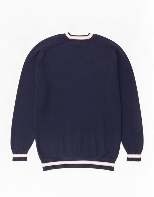 Harmont & Blaine - Jersey de cuello redondo para hombre, talla 2XL, algodón a rayas, color azul marino