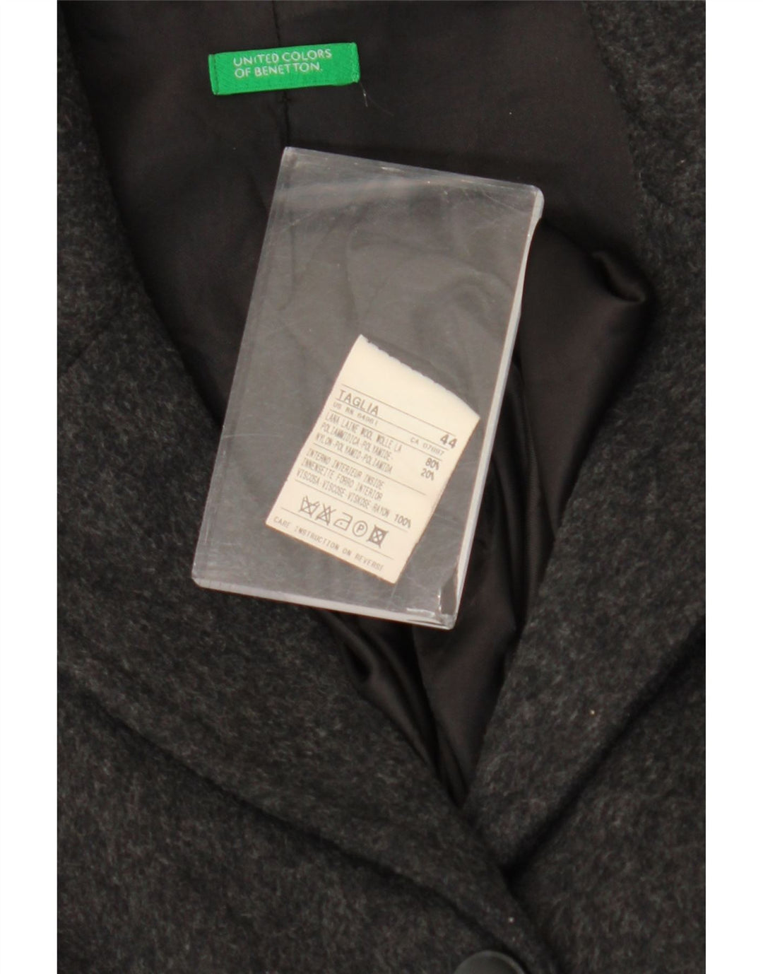 Abrigo Mujer Benetton IT 44 Lana Gris Medio