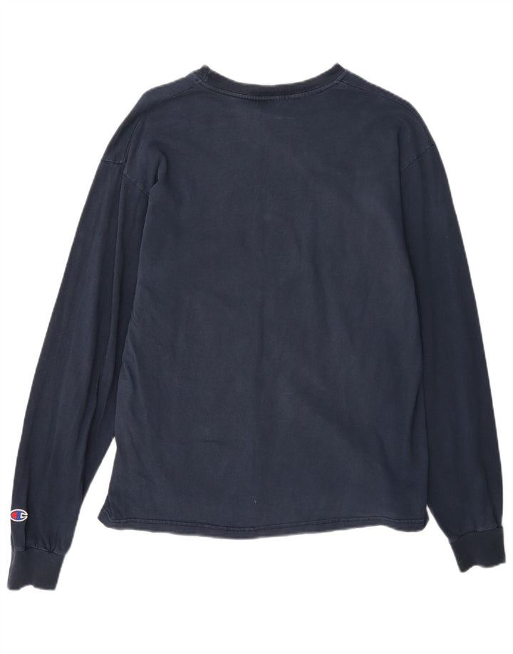 Champion Mujer Top Manga Larga UK 44 Medio Azul Marino Algodón