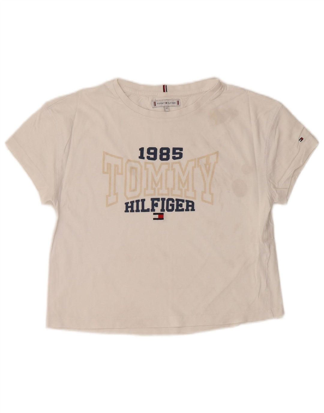 TOMMY HILFIGER Camiseta corta con gráfico para niña 13-14 años Blanco