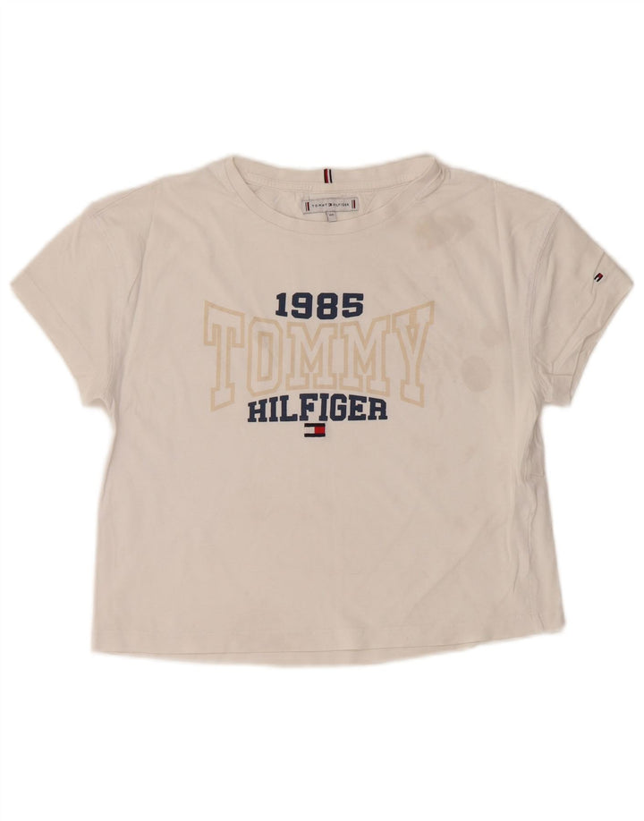 TOMMY HILFIGER Camiseta corta con gráfico para niña 13-14 años Blanco