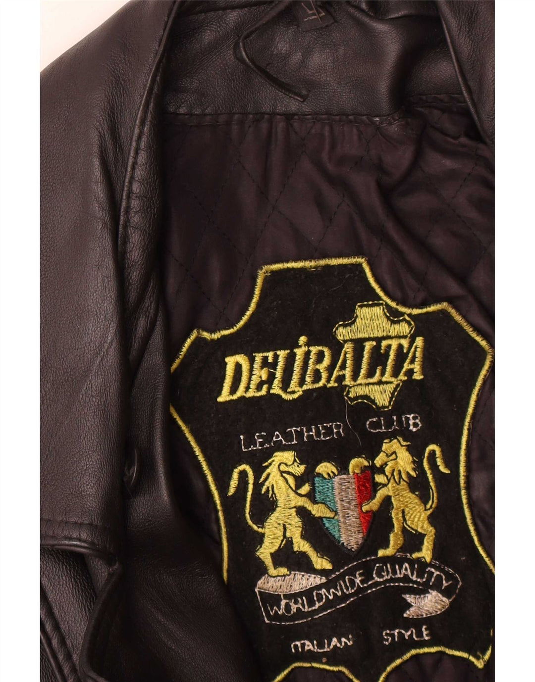 Vintage mujer cuero biker chaqueta Reino Unido 14 cuero negro medio