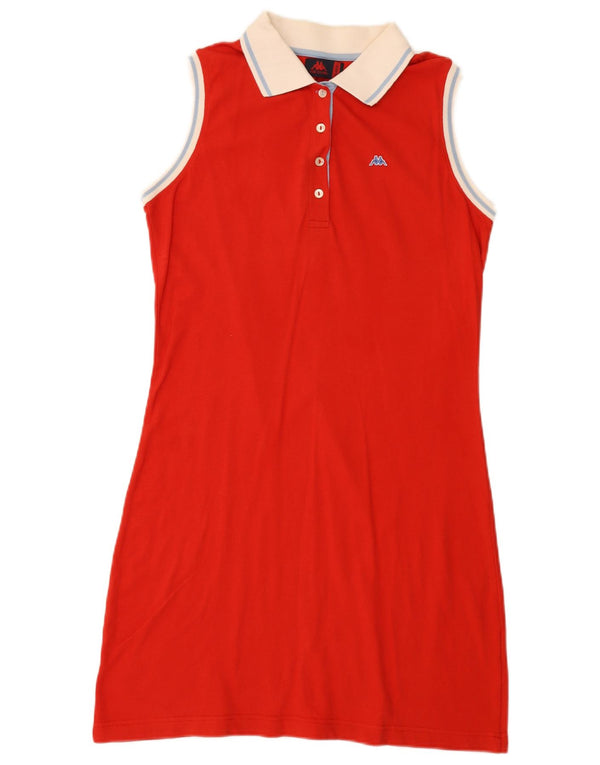 Kappa Vestido Polo Sin Mangas para Mujer UK 40 XL Algodón Color Block Rojo