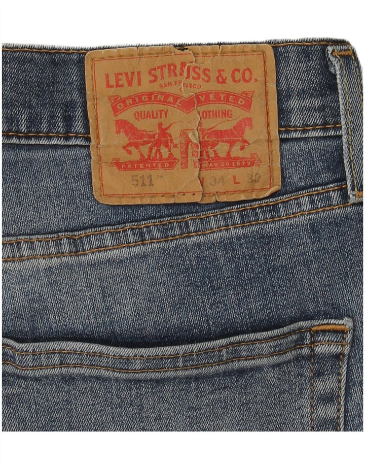 Levi's Hombre 511 Slim Jeans W34 L32 Algodón Azul