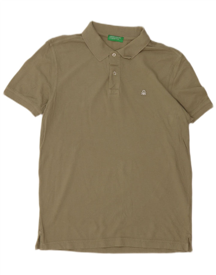 Benetton Polo Hombre De Algodón Caqui Medio