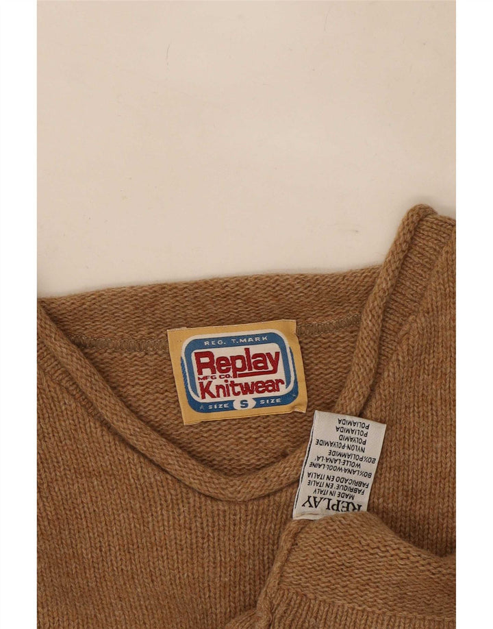 Replay Jersey Con Cuello En V Para Hombre Small Lana Beige