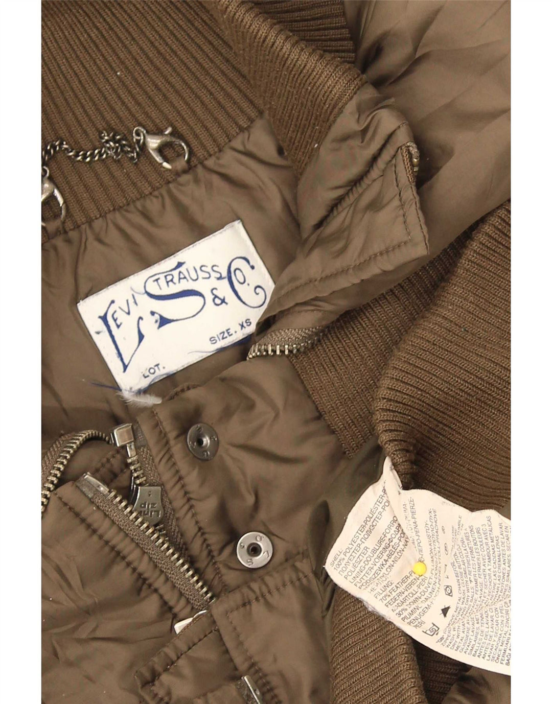 Levi's Chaqueta acolchada extragrande para mujer UK 6 XS Poliéster caqui