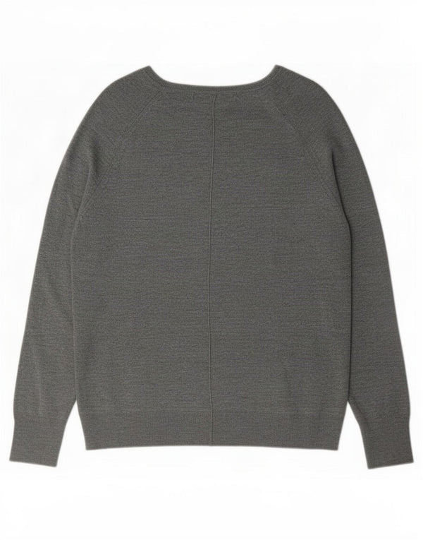 Zara Mujer Cuello Barco Jersey Jersey UK 10 Small Gris Viscosa
