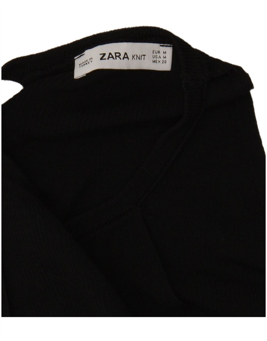 Zara Mujer Crop Halter Top UK 42 Mediano Negro