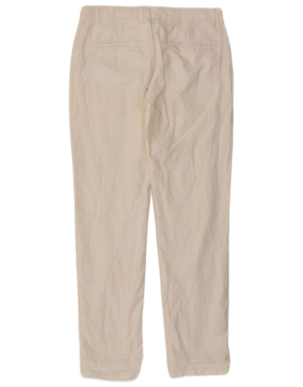 Gap Pantalones chinos ajustados para mujer UK 4 XS W30 L29 Lino blanco