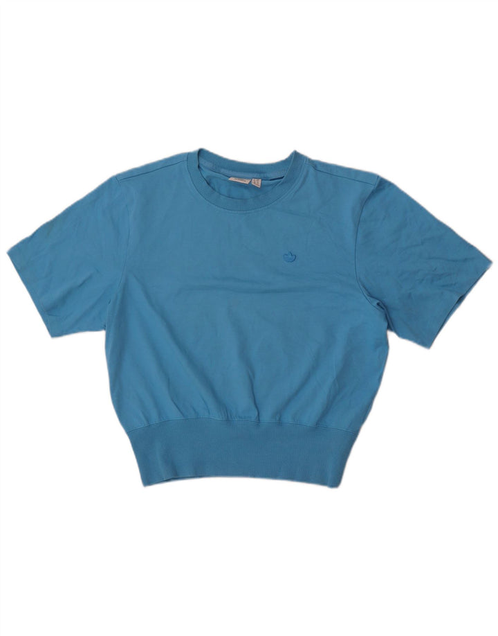 Adidas - Sudadera de manga corta para mujer, talla grande, color azul