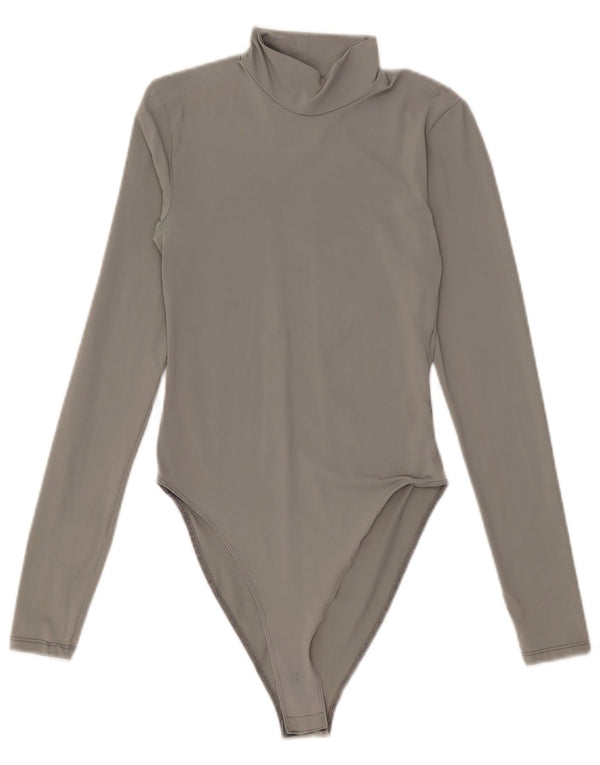 Zara Body Manga Larga Mujer UK 42 Nylon Gris Medio