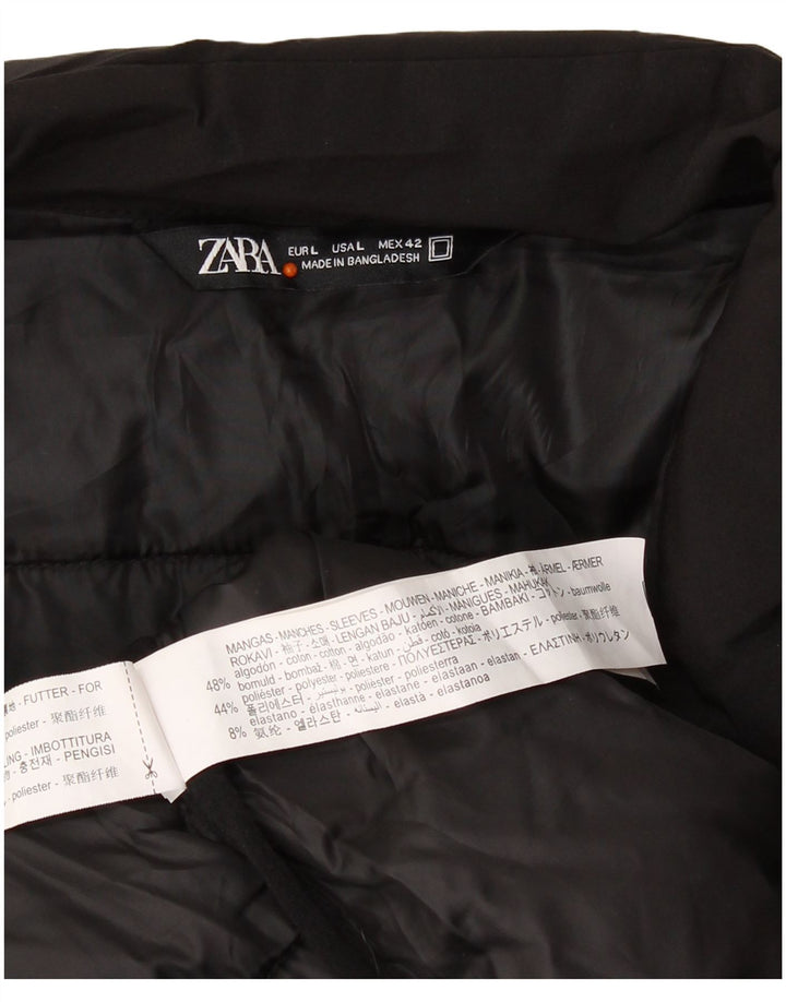 ZARA Chaqueta acolchada para hombre UK 40 Large Algodón color block negro