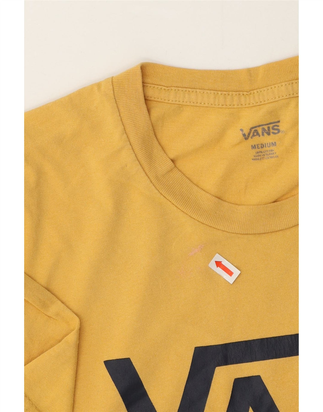 Vans Hombre Camiseta Gráfica Top Algodón Amarillo Medio