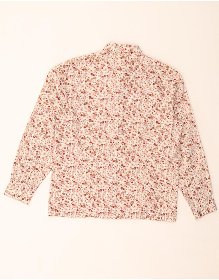 TIKIDA Womens Shirt UK 14 Medium Pink Floral Polyester Vintage TIKIDA and Second-Hand TIKIDA from Messina Hembry 