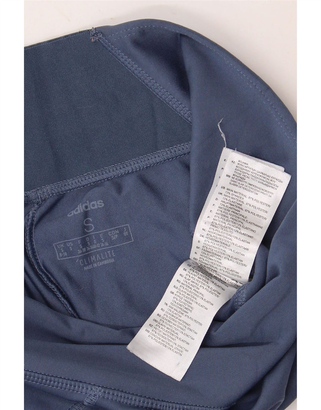 ADIDAS Leggings Climalite para mujer Reino Unido 8/10 Pequeño Azul Poliéster