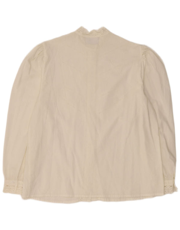 MEICO Blusa camisera para mujer EU 44 XL Blanco Floral