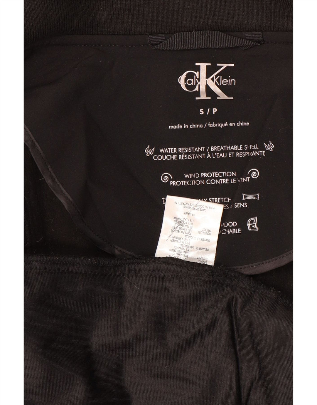 Calvin Klein Chubasquero para mujer UK 10 Pequeño Poliéster negro