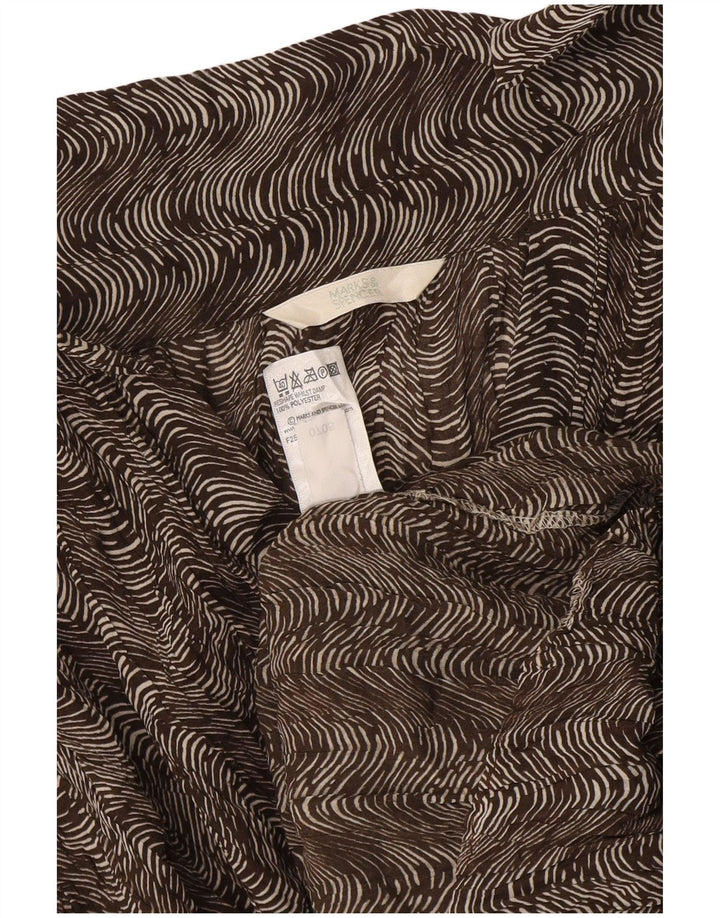 Marks & Spencer Blusa para mujer UK 40 XL Poliéster geométrico marrón