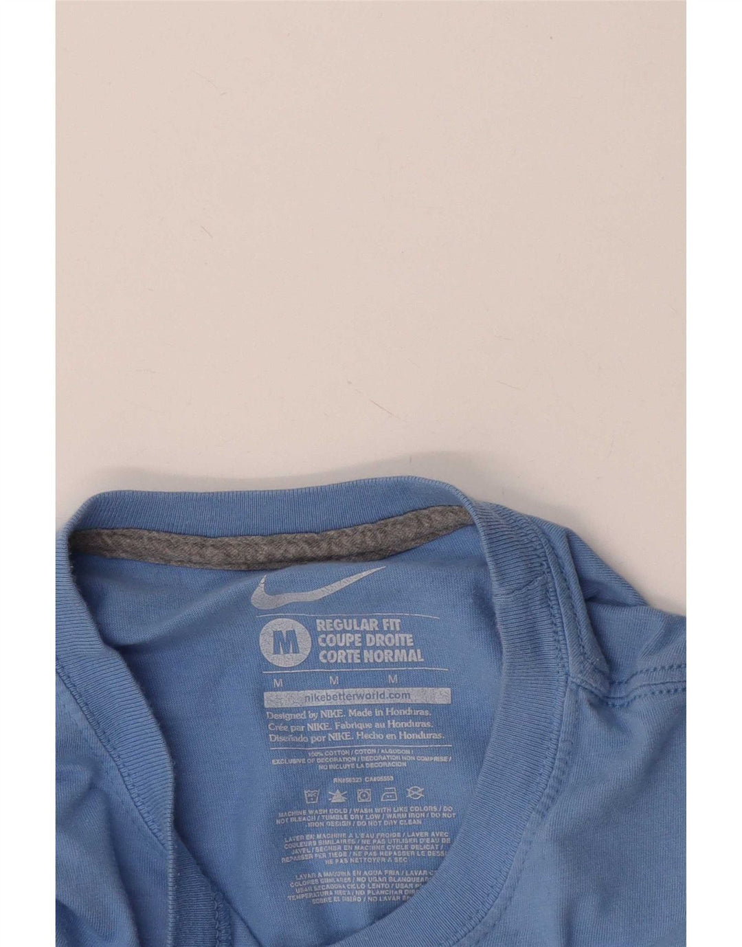 Nike Camiseta de corte regular con gráfico para hombre, parte superior de algodón azul medio