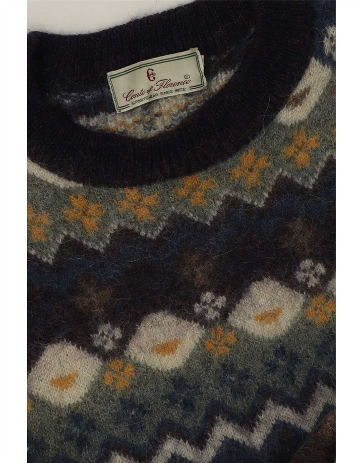 Conte of Florence - Jersey de cuello redondo para hombre, talla mediana, multicolor