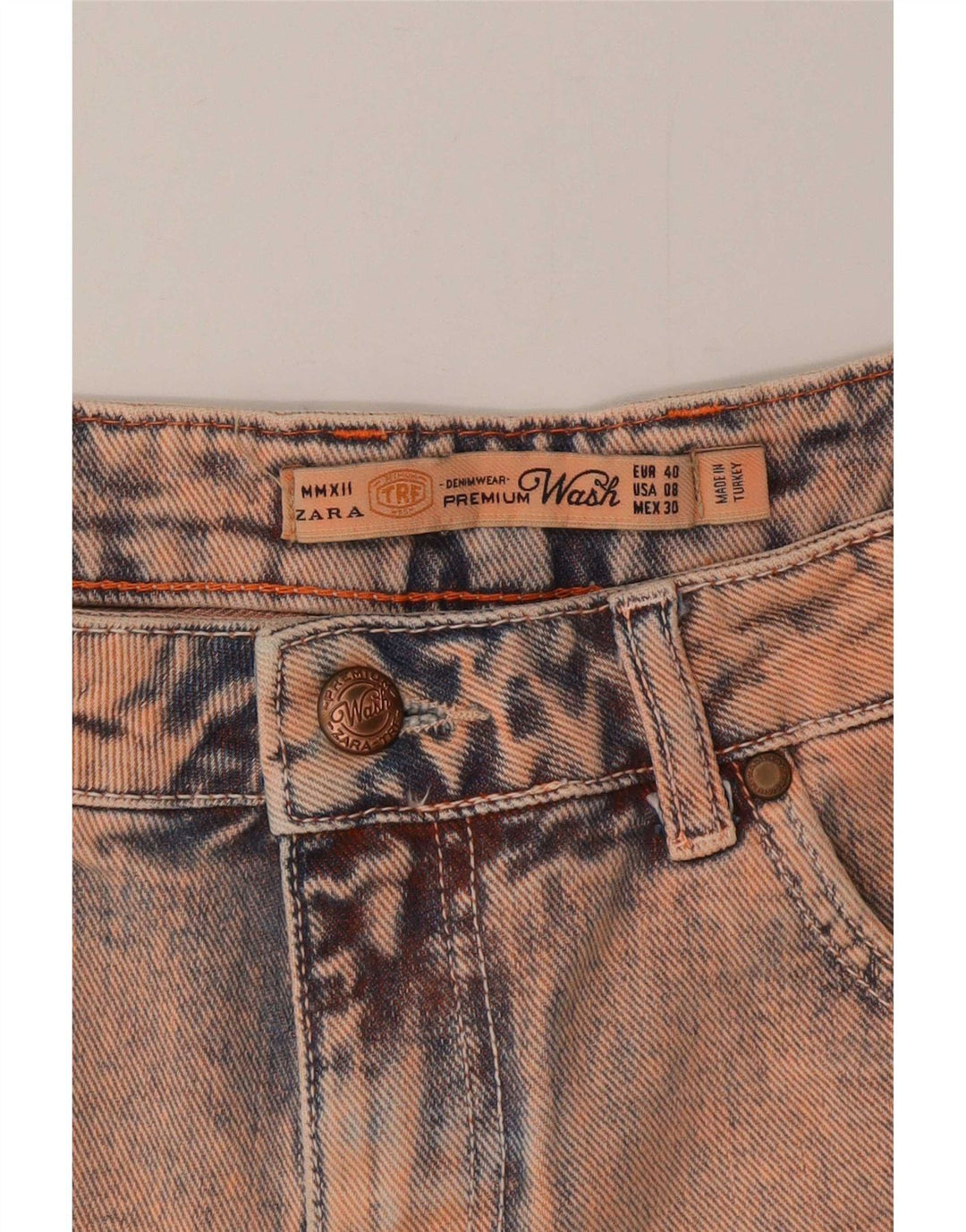 Zara Pantalones cortos desgastados de mezclilla para mujer EU 40 Medium W30 Pink